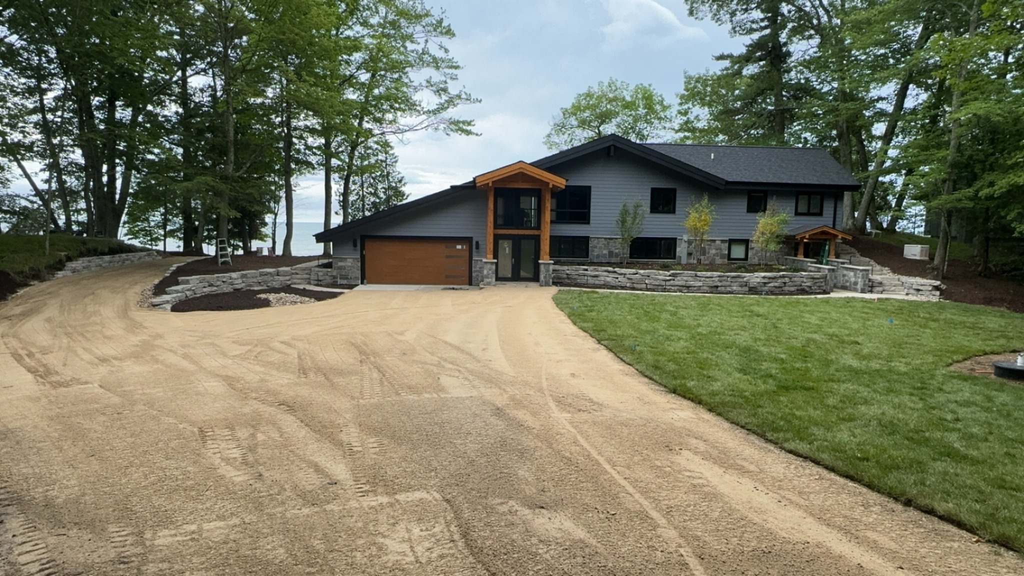Complete landscape installation around a Door County home